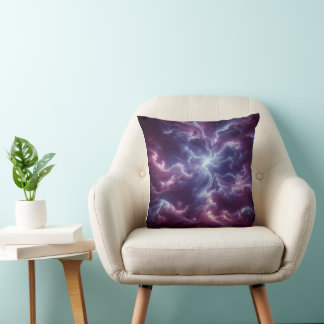 Depict a Nebulous and Ethereal Pattern Digital Art Cushion
