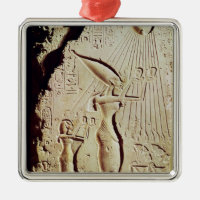 Depicting Amenophis IV, Nefertiti and Daughter
