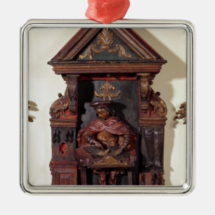 Depicting St. Crispin at his Workbench Metal Ornament
