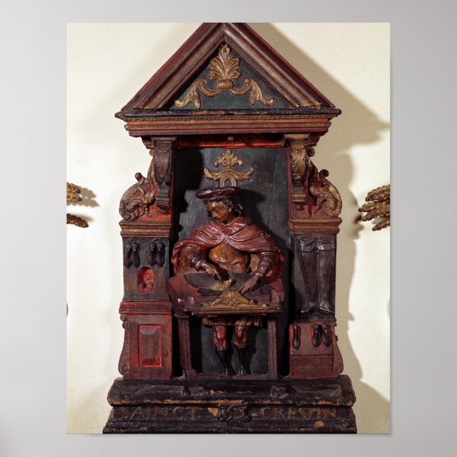 Depicting St. Crispin at his Workbench Poster (Front)