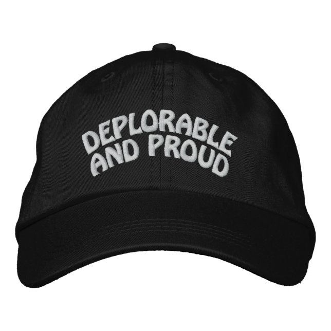 DEPLORABLE AND PROUD EMBROIDERED HAT (Front)