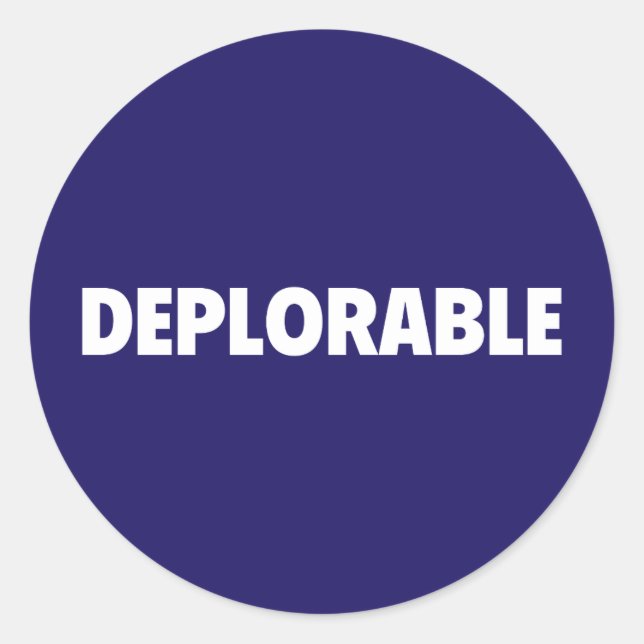 Deplorable Trump Supporter Pinback Sticker (Front)