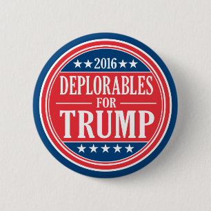 Deplorables for Donald Trump & Mike Pence 6 Cm Round Badge