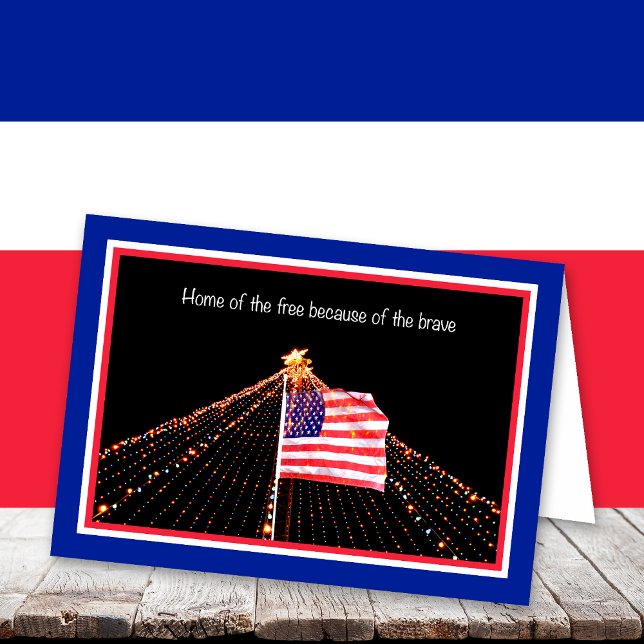 Deployed Military Christmas Tree and Flag Card (Creator Uploaded)