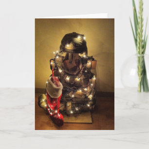 Deployed Soldier's Christmas Tree Holiday Card
