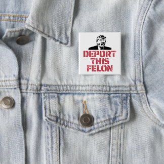 Deport This Felon 15 Cm Square Badge