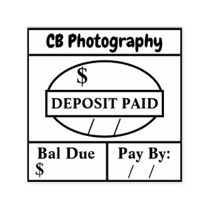 Deposit Paid/Bal Due Self Inking Personalised Self-inking Stamp
