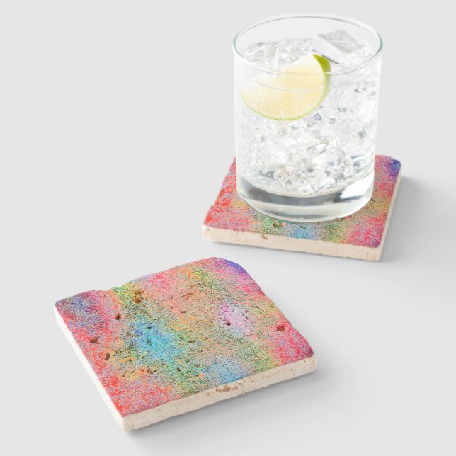 Depredation of colours stone coaster (Side)