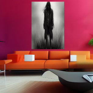 Depress in the shadow   AI Art  Poster