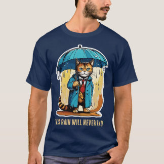 depressed cat in the rain T-Shirt