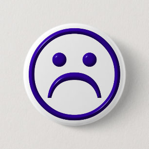 Depressed , Sad & Blue Face 6 Cm Round Badge