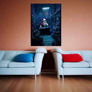 Depressed Santa Claus   AI Art Poster