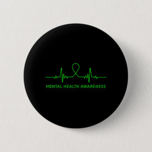 Depression Anxiety Mental Health Awareness Green R 6 Cm Round Badge