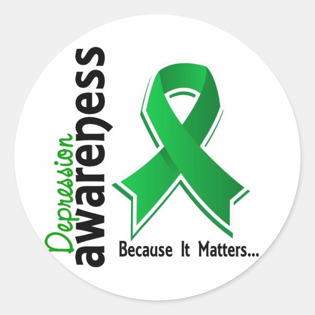 Depression Awareness 5 Classic Round Sticker (Front)