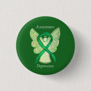 Depression Awareness Angel Ribbon Pin