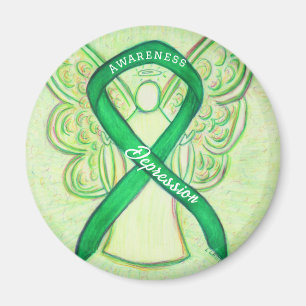 Depression Awareness Ribbon Angel Art Magnets