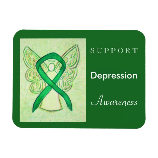 Depression Awareness Ribbon Angel Custom Magnet (Horizontal)