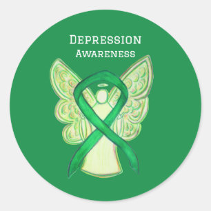 Depression Awareness Ribbon Art Sticker Decals