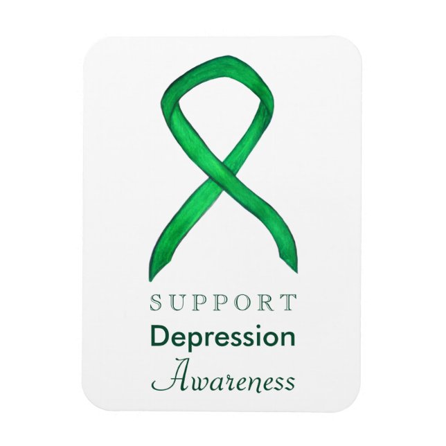 Depression Awareness Ribbon Custom Art Magnet (Vertical)
