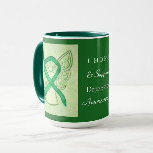 Depression Awareness Ribbon Custom Coffee Cup Mug