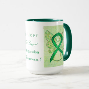 Depression Awareness Ribbon Custom Coffee Mug Cup