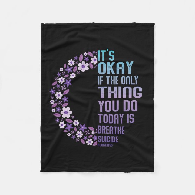 Depression Awareness Suicide Prevention 14  Fleece Blanket (Front)