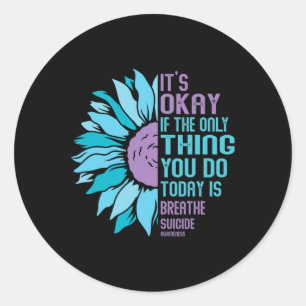 Depression Awareness Suicide Prevention 16 Classic Round Sticker