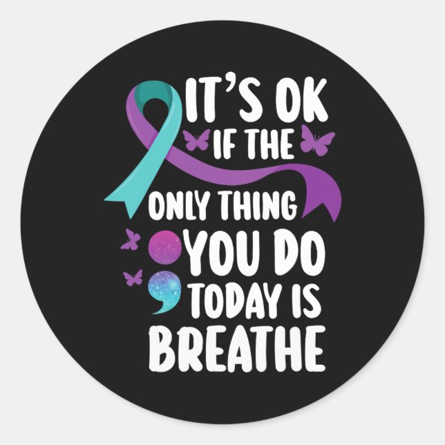 Depression Awareness Suicide Prevention 7  Classic Round Sticker (Front)