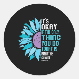 Depression Awareness Suicide Prevention 9 Classic Round Sticker