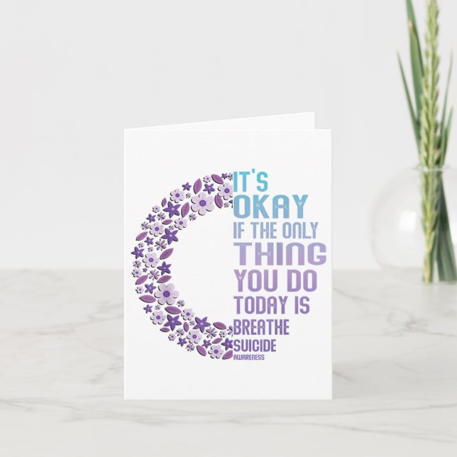 Depression Awareness Suicide Prevention  Card (Front)
