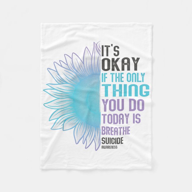 Depression Awareness Suicide Prevention  Fleece Blanket (Front)