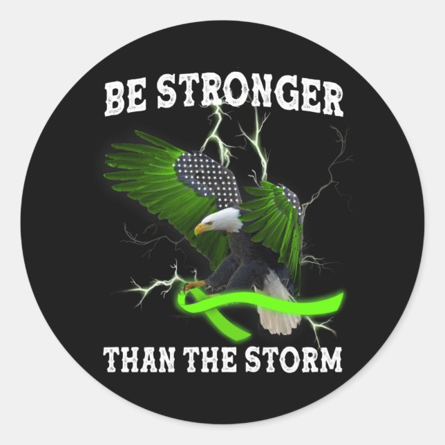 Depression Eagle Be Strong Mental Health Awareness Classic Round Sticker (Front)