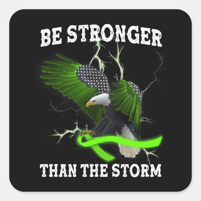 Depression Eagle Be Strong Mental Health Awareness Square Sticker (Front)