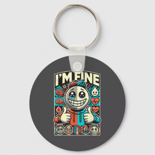 Depression I'm Fine Help Mental Health Awareness Key Ring
