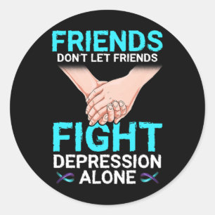 Depression Men Women Suicide Prevention Awareness  Classic Round Sticker