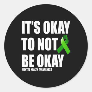 Depression Mental Health Awareness Gift Premium Classic Round Sticker