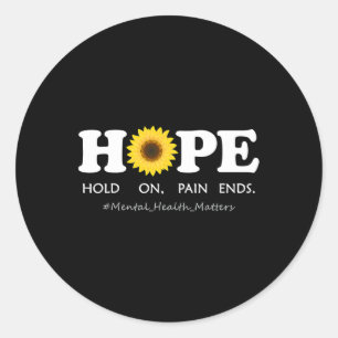 Depression Mental Health Awareness - Hold On Classic Round Sticker