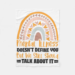 Depression Mental Illness Mental Health Awareness Fleece Blanket