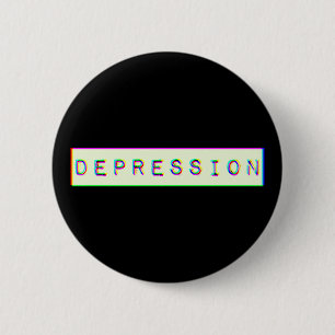 Depression Old TV Screen Style 6 Cm Round Badge