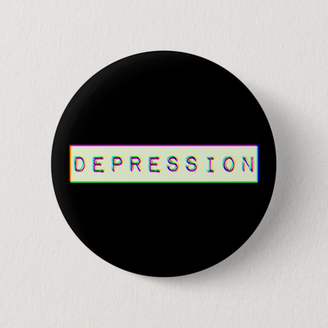 Depression Old TV Screen Style 6 Cm Round Badge (Front)