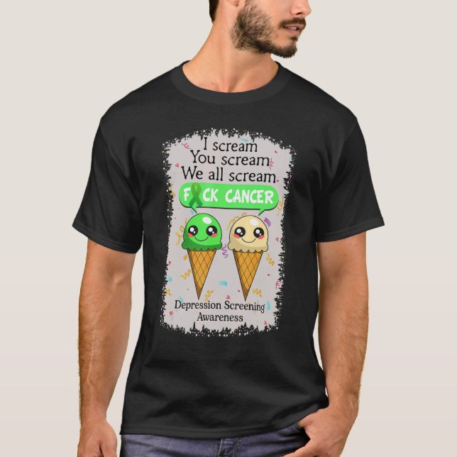 Depression Screening Awareness Cute Ice Creams  Sa T-Shirt (Front)
