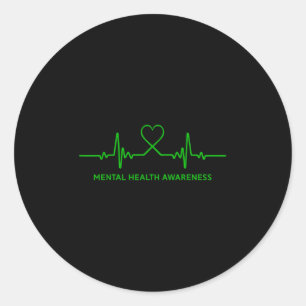 Depression Suicide Mental Health Awareness Tee Gif Classic Round Sticker