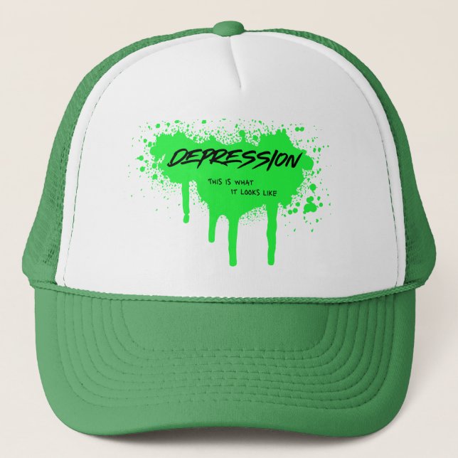 “Depression: This Is What It Looks Like” Graffiti  Trucker Hat (Front)
