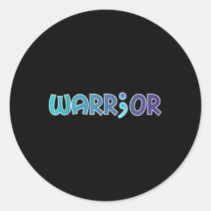 Depression Warrior Anti-suicide Anxiety Awareness Classic Round Sticker