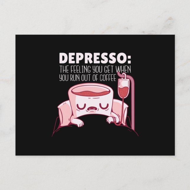 Depresso coffee quote postcard (Front)