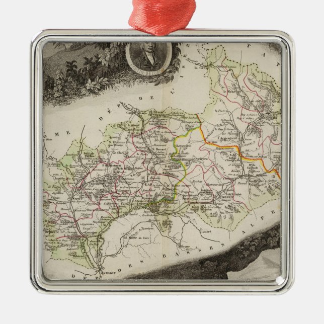 Dept De Hautes Alpes Metal Tree Decoration (Front)