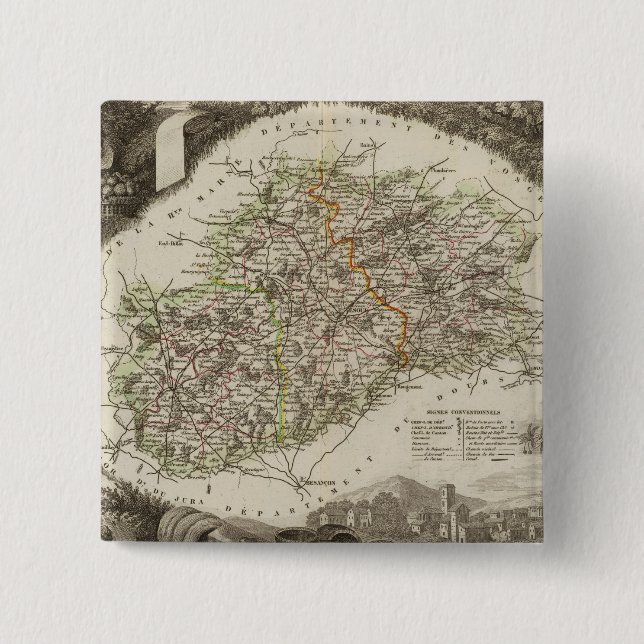 Dept. De La Hte Saone 15 Cm Square Badge (Front)