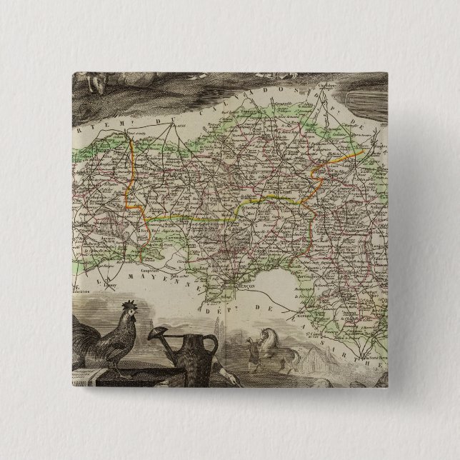 Dept. De L'Orne 15 Cm Square Badge (Front)