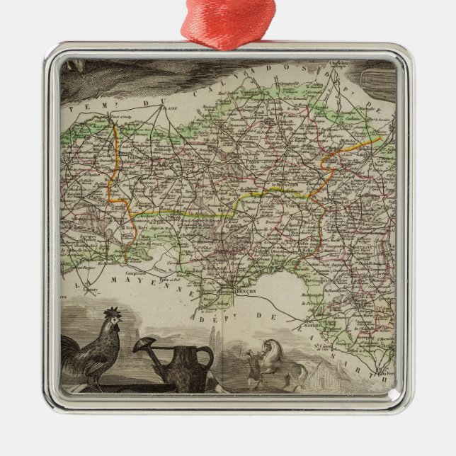 Dept. De L'Orne Metal Tree Decoration (Front)