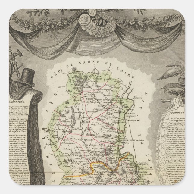 Dept Du Rhone Square Sticker (Front)